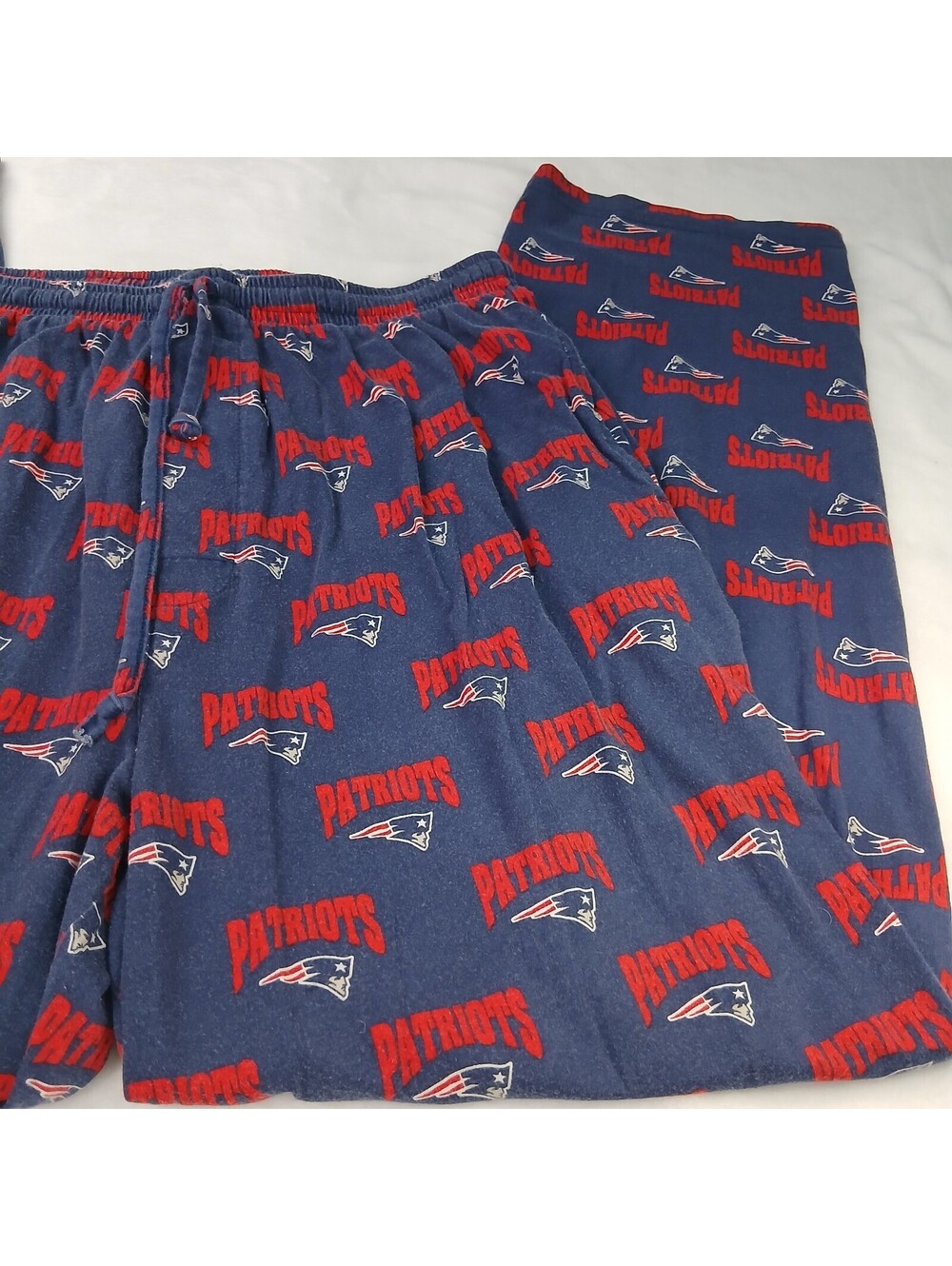 New England Patriots Pajama Pants Size L Large Blue NFL Lounge Sleep Pants Mens